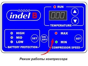 Автохолодильник Indel B TB60 выбор режима работы компрессора