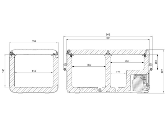 Компрессорный автохолодильник Dometic CFX3 95DZ (двухкамерный), Другие модели из линейки: 94 литра, фотография № 11 в интернет-магазине «ВТачку»