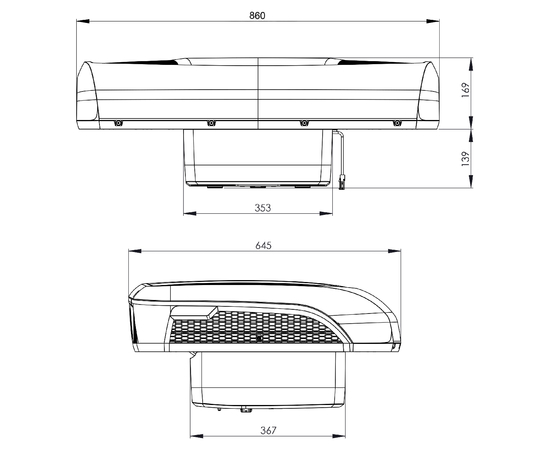 Автомобильный кондиционер Dometic CoolAir RTX 2000 24В, Напряжение питания: 24 Вольт, фотография № 8 в интернет-магазине «ВТачку»