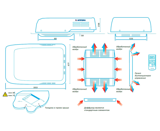 Стояночный кондиционер Autoclima RTEH 21, Мощность охлаждения: 2100 Вт, фотография № 3 в интернет-магазине «ВТачку»