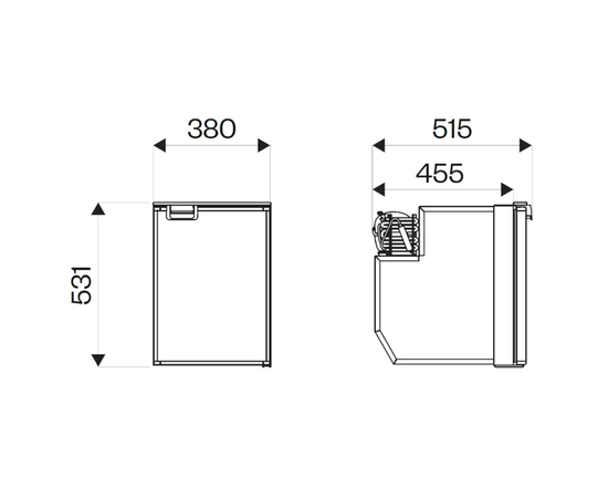 Встраиваемый автохолодильник Indel B Cruise CR49 OFF, Объём холодильника: 49 литров, фотография № 11 в интернет-магазине «ВТачку»