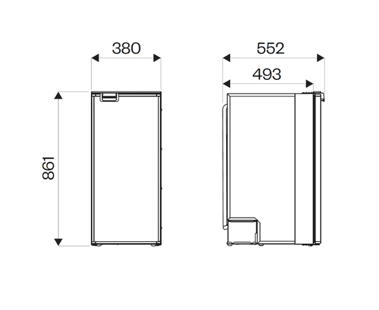 Встраиваемый автохолодильник Indel B Cruise CR86 OFF, Объём холодильника: 86 литров, фотография № 8 в интернет-магазине «ВТачку»