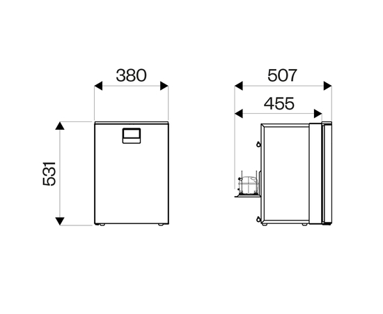 Встраиваемый автохолодильник Indel B Elite EL42 OFF, Объём холодильника: 42 литра, фотография № 9 в интернет-магазине «ВТачку»