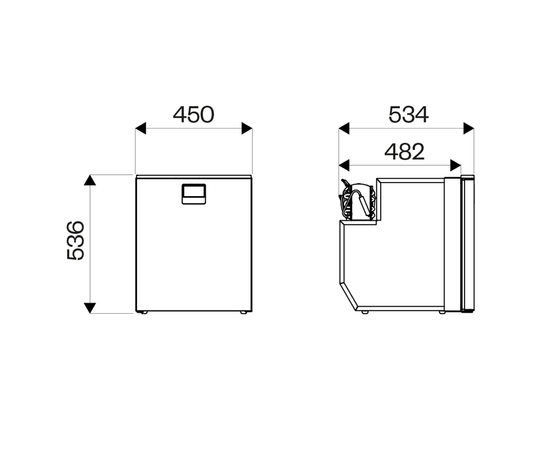 Встраиваемый автохолодильник Indel B Elite EL65 OFF, Объём холодильника: 65 литров, фотография № 11 в интернет-магазине «ВТачку»