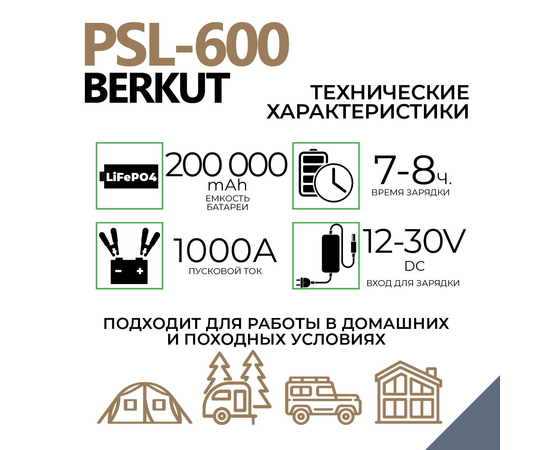 Пусковое зарядное устройство Berkut PSL-600, Другие модели из линейки: PSL-600, фотография № 5 в интернет-магазине «ВТачку»