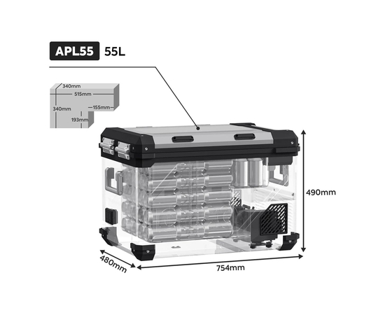 Компрессорный автохолодильник ICECO APL55 Black, Цвет: Чёрный, фотография № 3 в интернет-магазине «ВТачку»