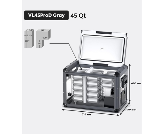 Компрессорный автохолодильник ICECO VL45 ProD, Независимые камеры: Двухкамерные, Объём холодильника: 45 литров, фотография № 5 в интернет-магазине «ВТачку»